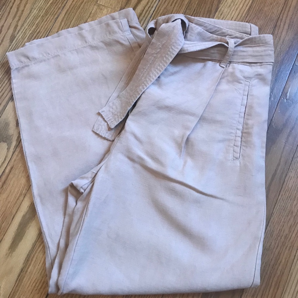 Aritizia Wilfred High Rise Tie-Front Linen Pants